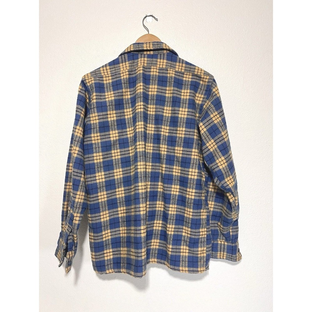 Vintage LL Bean Shirt Women 18 Flannel Timberline Freeport Main Blue‎ Button Up - Picture 2 of 5